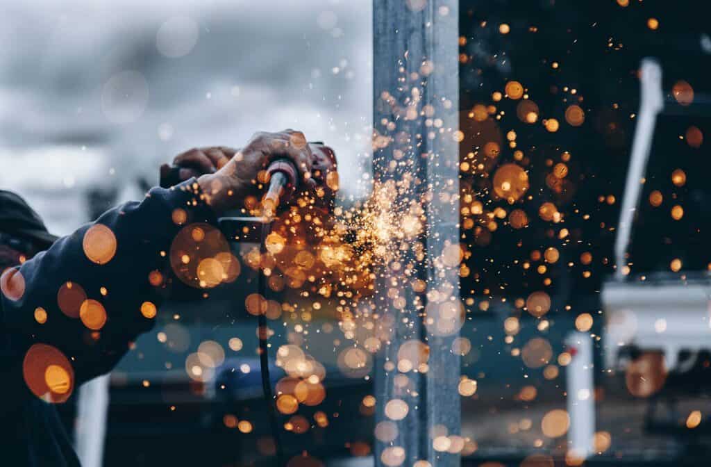 Worker in a metal fabrication plant