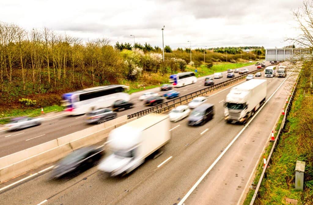 Traffic on a UK motorway
